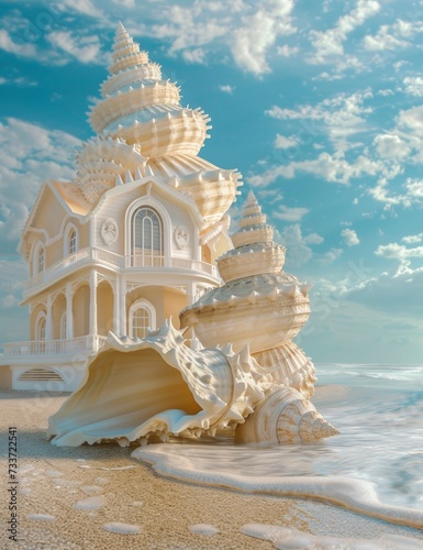 Seashell Splendor  A Modern House by the Sea  Adorned in Multicolored Vivid Tones