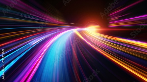 Speeding Neon Rays Abstract Vertical Glowing Background with Dynamic Light Lines