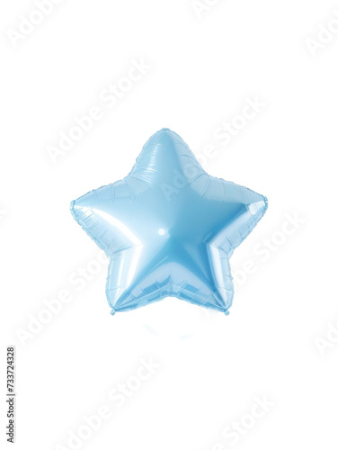 Sky Blue Star shaped balloons on a white background