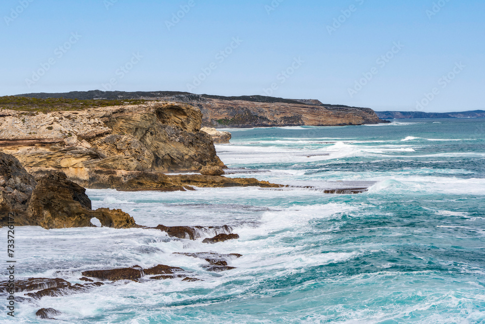 Rugged coastline of Kangaroo Island at Little Sahara