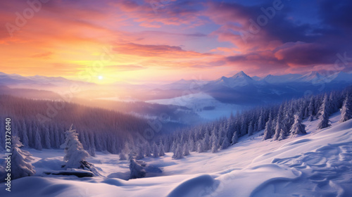 Colorful winter landscape