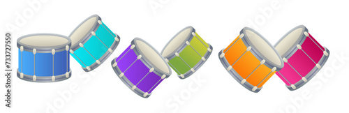 colorful drums set brazilian festival holiday celebration greeting invitation postcard culture and tradition carnival party