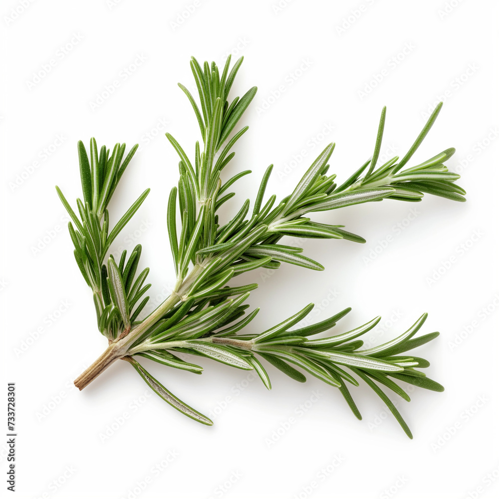 Fototapeta premium fresh rosemary on white background
