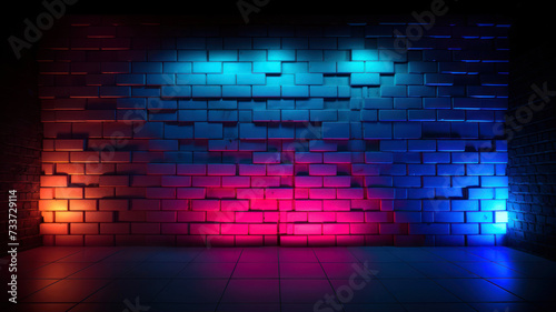 Colorful lights on the stage with spotlights.