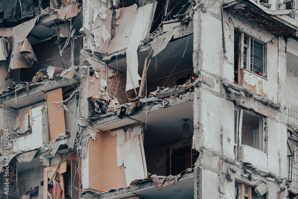 destroyed and burned houses in the city Russia Ukraine war destroyed and burned houses in the city Russia Ukraine war