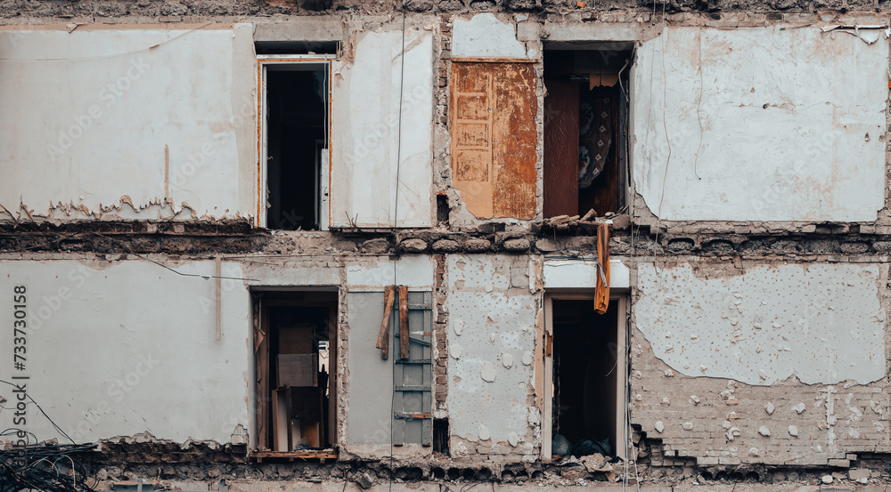 destroyed and burned houses in the city Russia Ukraine war destroyed and burned houses in the city Russia Ukraine war
