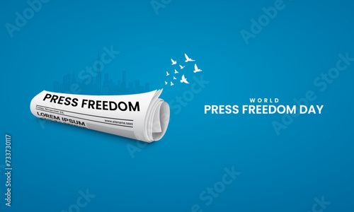 World Press Freedom Day or World Press Day. 3D illustration