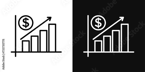 Investment Growth Icon Set. Vector Illustration photo