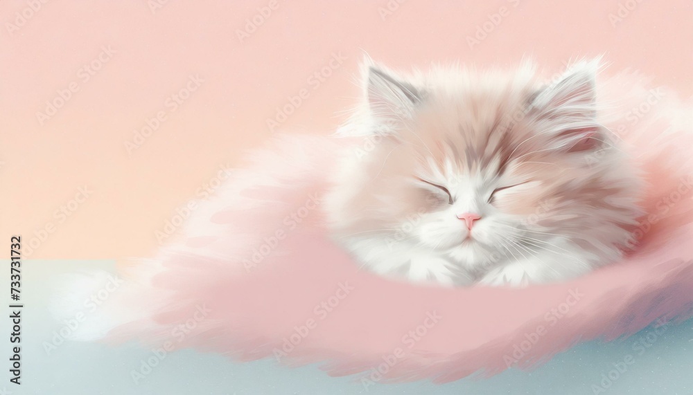 すやすや寝る猫のイラスト