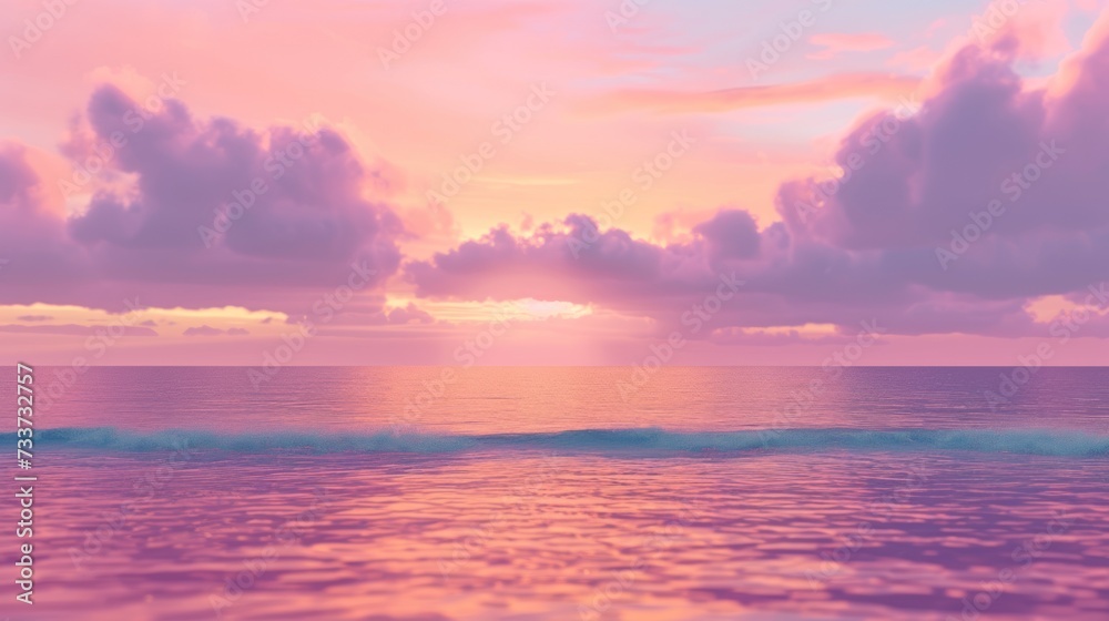Panoramic sea skyline beach. Amazing sunrise beach landscape. Panorama of tropical beach seascape horizon. purple sunset sky light tranquil relax summer seascape background