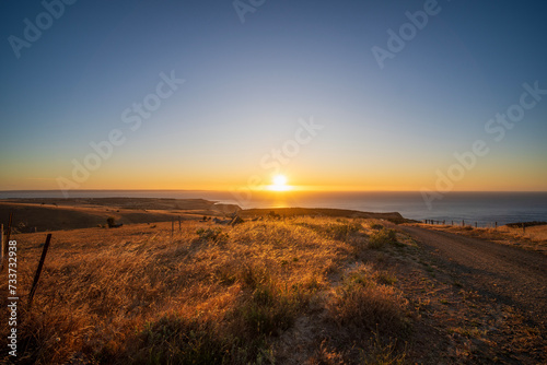 Sunset over the vast landscape of Cape Jervis photo