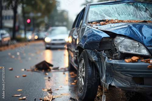 car get damaged by accident on the road car accident, damage, collision, body corrosion, old cars, rotten, cracked paint, peeling coating, broken vehicle parts, environmental damage, dangerous driving © Dm