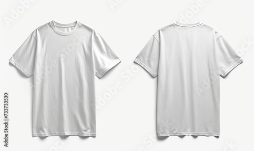 Oversize white t-shirt front and back isolated background