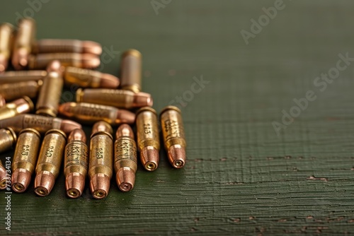 .22lr rounds, rimfire ammunition. flat composition, copy space. photo