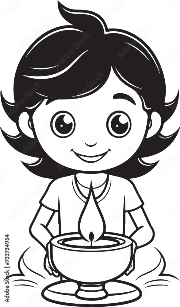 indian lady with diya vector character illustration indian lady with diya vector character illustration