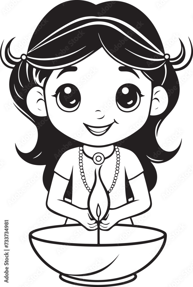 indian lady with diya vector character illustration indian lady with diya vector character illustration