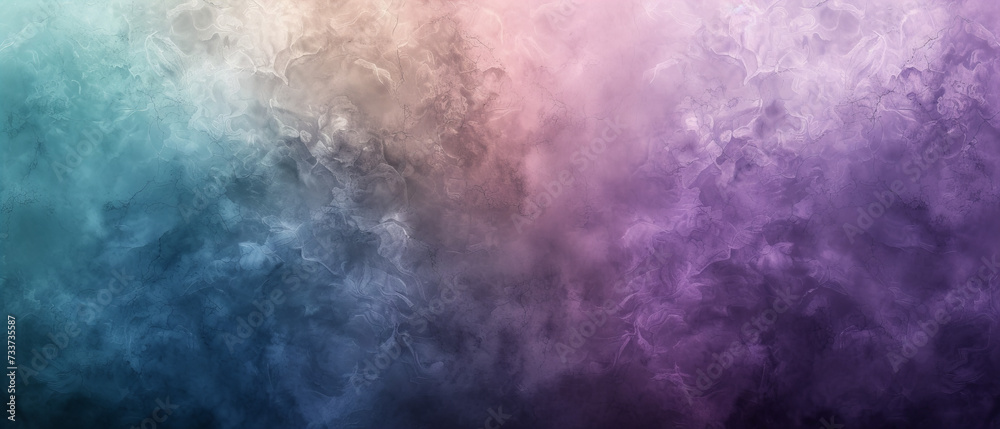 Creative abstract and grainy texture gradient in pastel mint and purple colors.