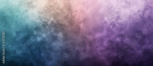 Creative abstract and grainy texture gradient in pastel mint and purple colors.