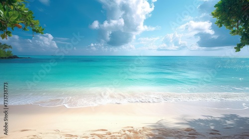 The tropical summer beach with sandy beach background