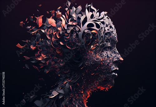 Generative AI abstract render of a mental disorder photo