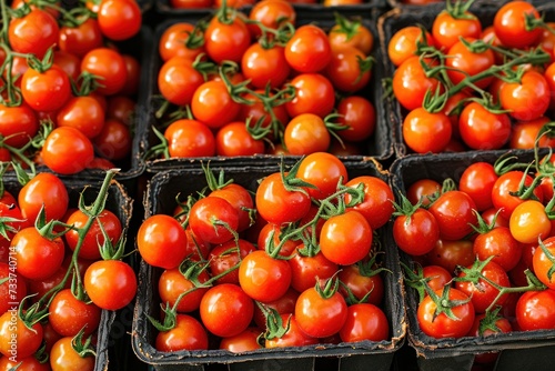 Baby cherry tomatoes for sale at Flemington Farmers Market in Sydney photo