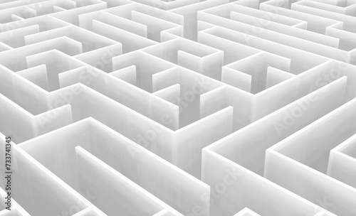 3d render maze labyrinth in white background
