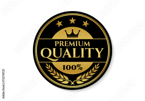 Premium Quality stamp, badge or logo. Best quality badge with crown and stars. Vector illustration.