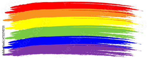 Rainbow. Imitation of watercolor. Bright vector illustration.Red, orange, yellow, green, blue, purple textured stripes. Gay pride LGBT flag.