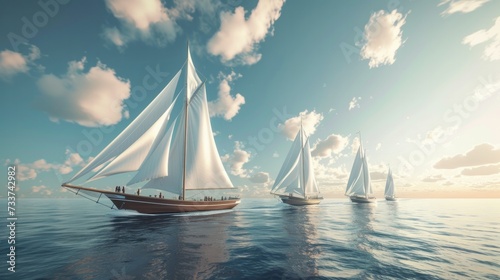 Boat in the sea with beautiful mountains in the background, luxury summer holiday in the seaside