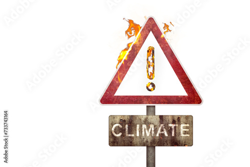 Burning Climate Warning Sign