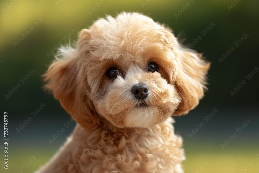 Cute puppy maltipoo in park