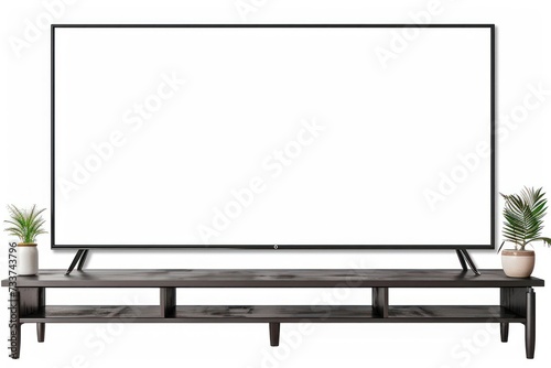 White screen LED TV television isolated