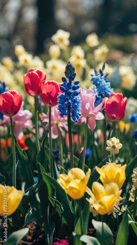Obraz premium Flower festivals background . Vertical background