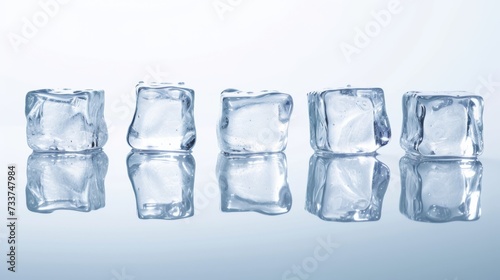 A Row of Ice Cubes Sitting on Top of a Table