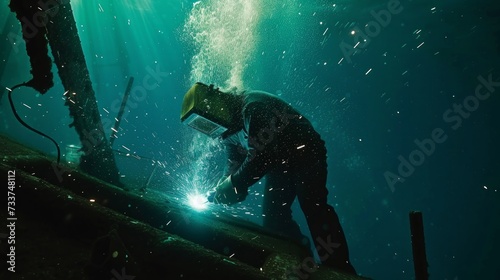 Welding underwater, welding industry © Elvin