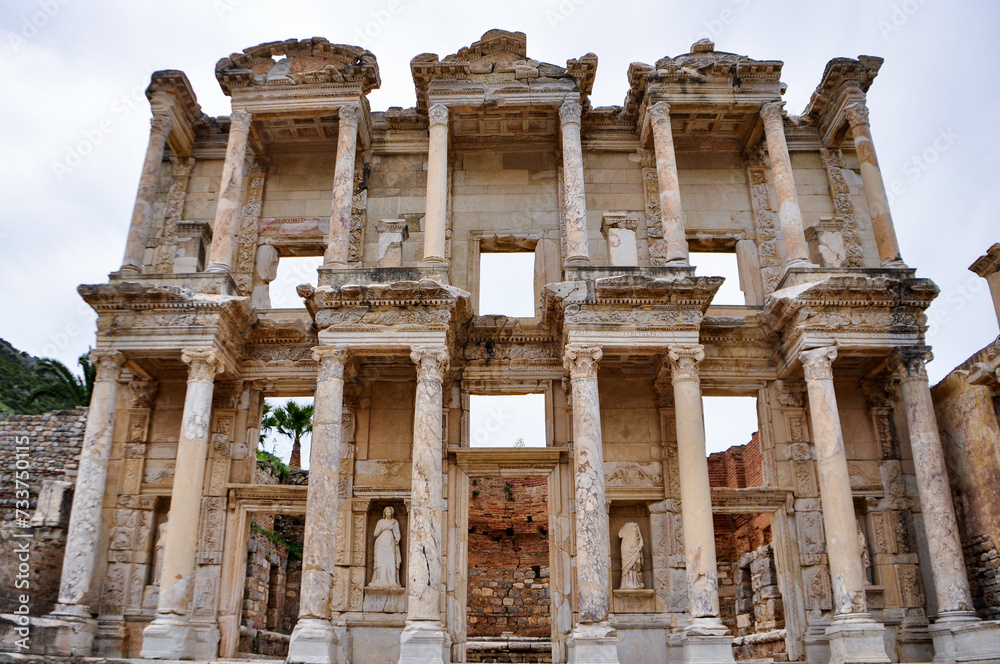 ruins of ancient roman city ephesus and celsus library