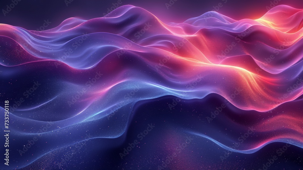 Fluid Neon Waves in Abstract Design Fluid Neon Waves in Abstract Design