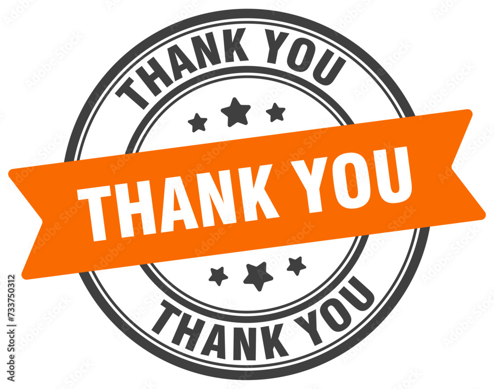 thank you stamp. thank you label on transparent background. round sign