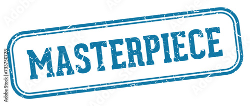 masterpiece stamp. masterpiece rectangular stamp on white background