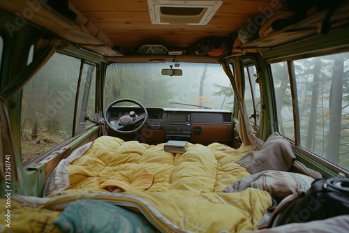 vanlife, sleeping place in the van