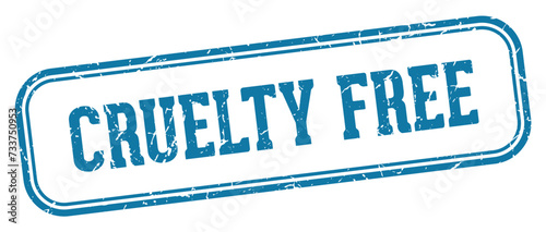 cruelty free stamp. cruelty free rectangular stamp on white background