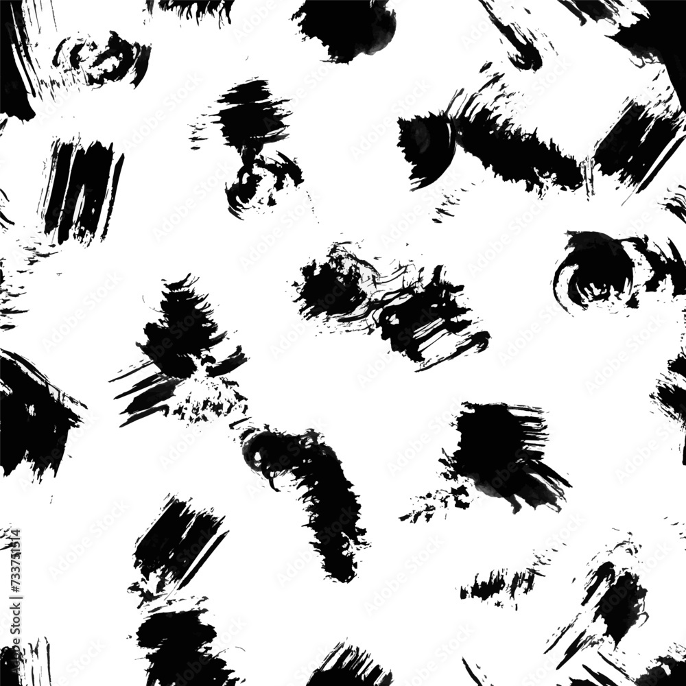 Black and white pattern with strokes of the brush.