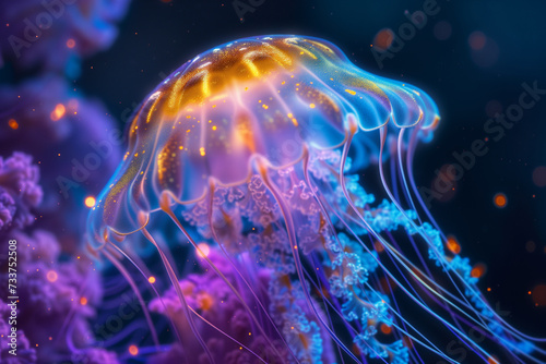 fluorescent jellyfish photo