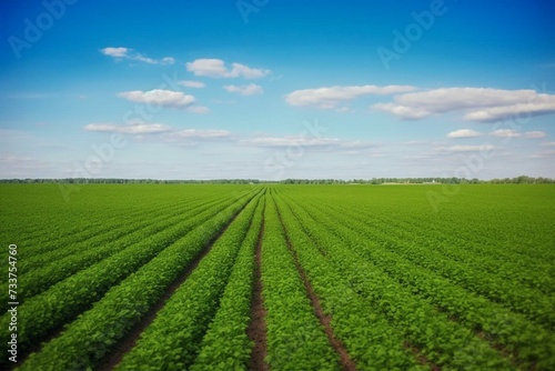 Spring soy field. Generative AI