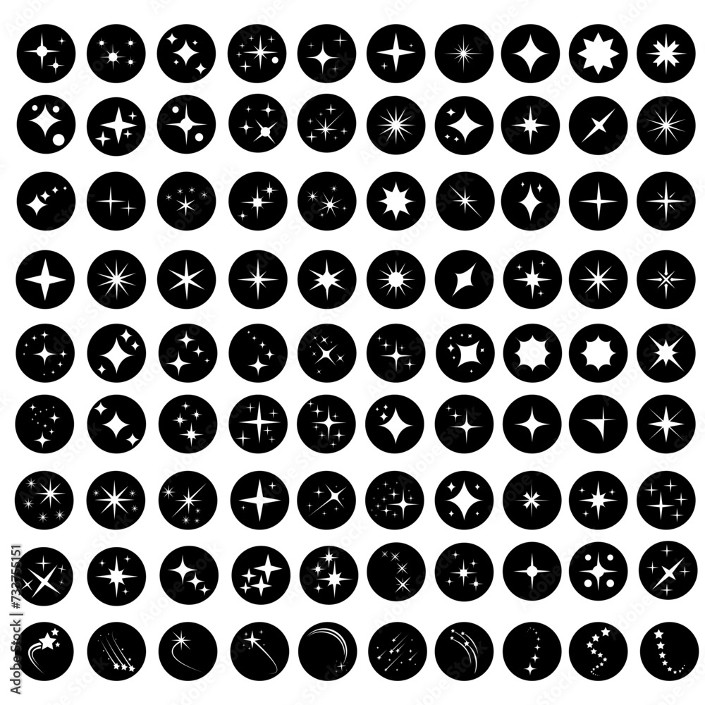 Sparkles icon vector set. Twinkling stars illustration sign collection. Shining burst symbol. Star logo. Sparkles icon vector set. Twinkling stars illustration sign collection. Shining burst symbol. Star logo.