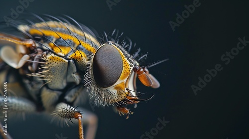 Detailed macro shot of a gadfly, showcasing the beauty and danger of flying arthropods for zoologists and biologists.