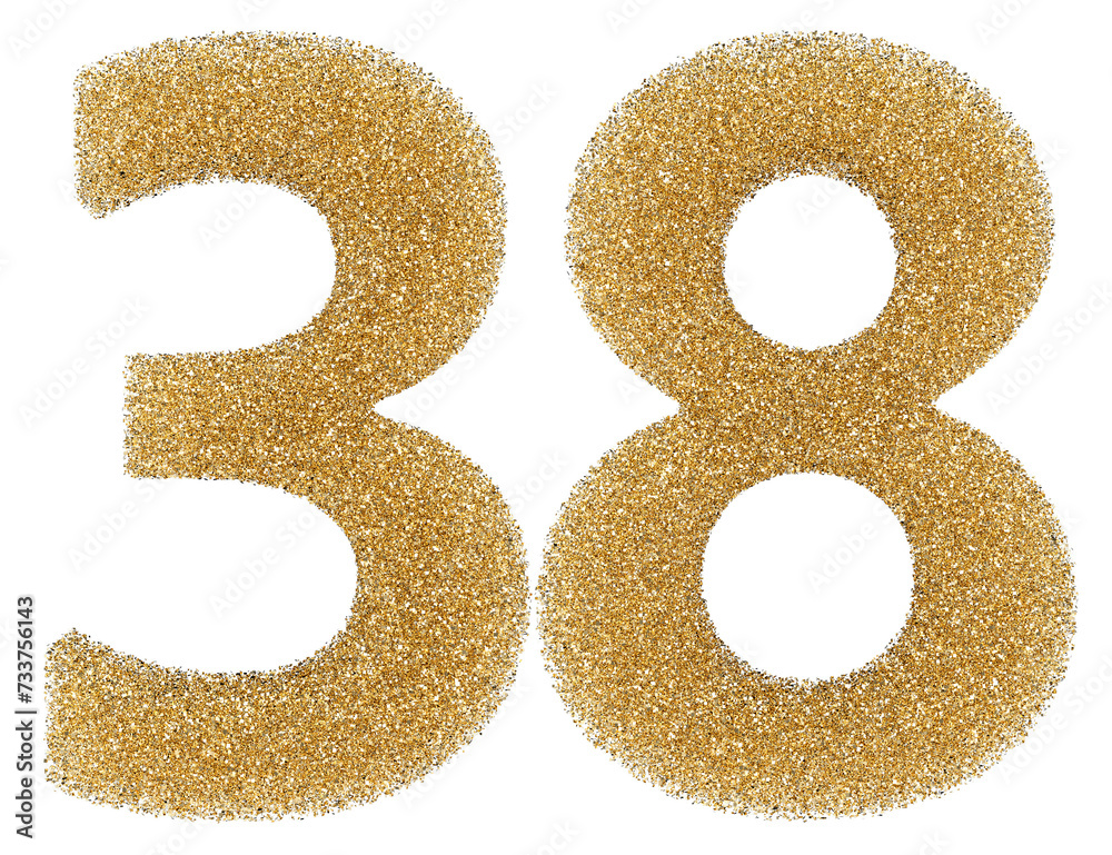 38 number gold glitter 38 number gold glitter