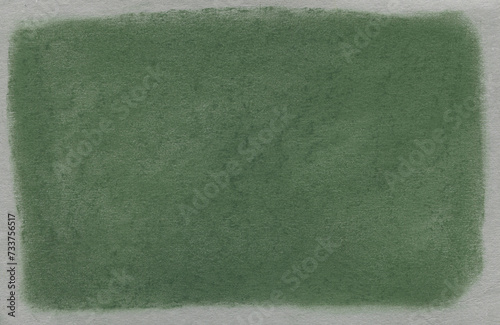 Moss green background with crayon texture. Pastel drawing on paper backdrop for creating of label, banner, poster. Soft chalk pattern for print design. Coal structure illustration. photo