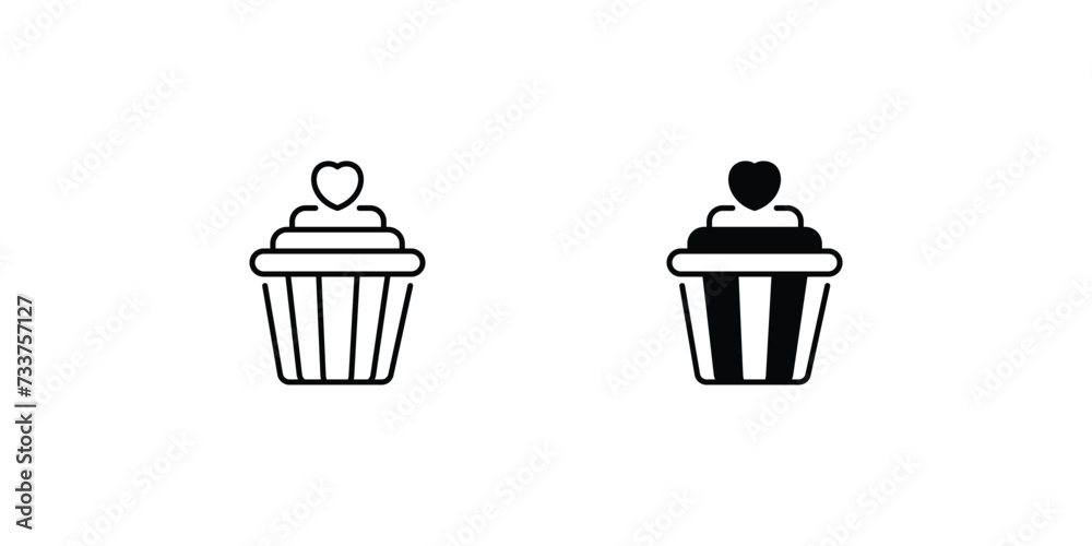 muffin icon with white background vector stock illustration