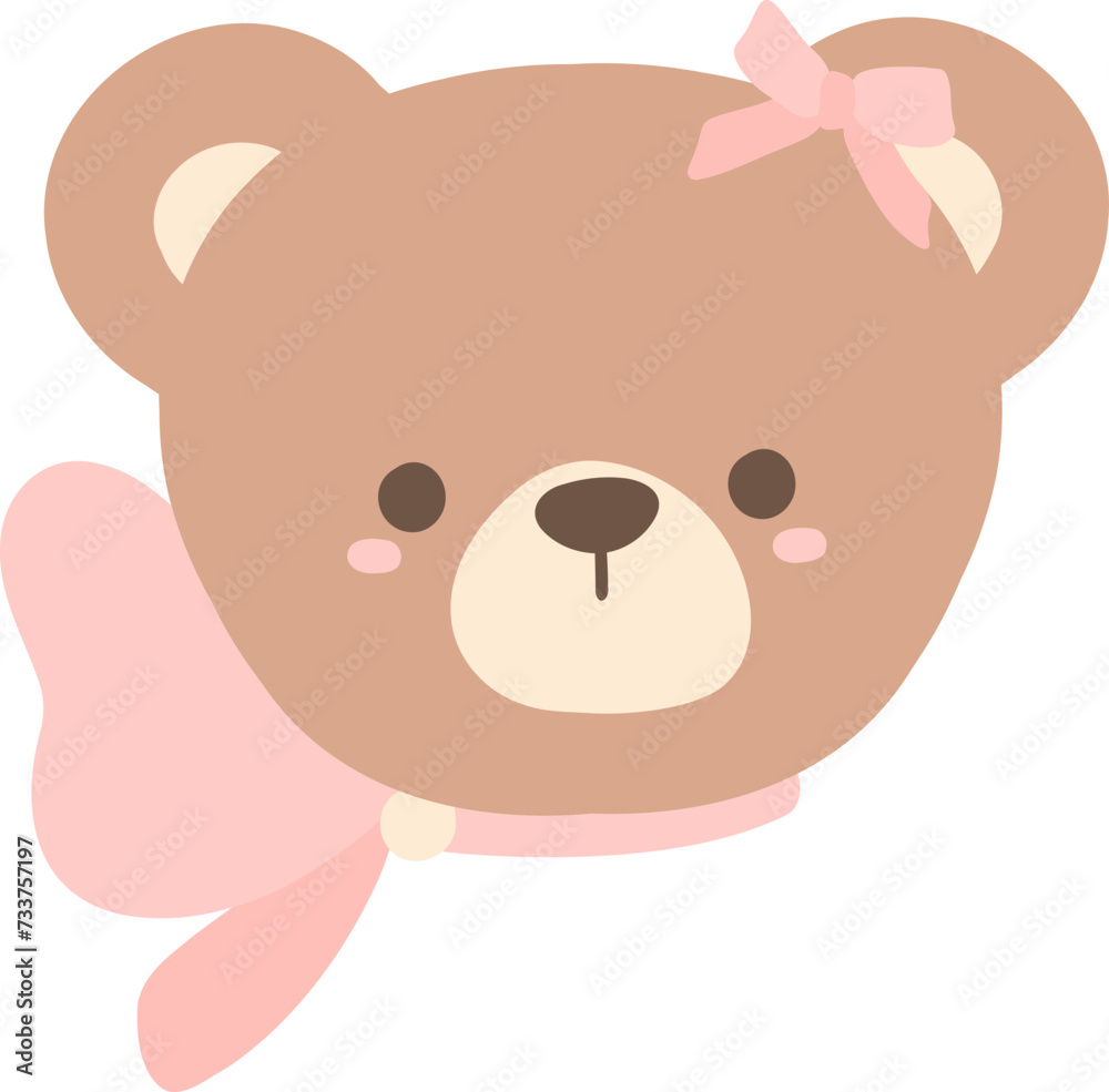 Coquette teddy bear with pink bow